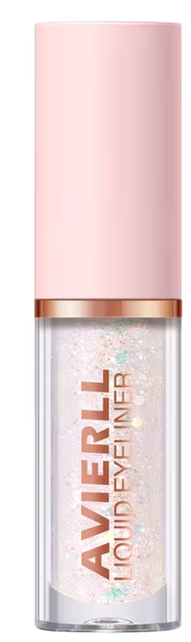 Avierll Glitter Liquid Eyeliner bottle with clear glitter base and pink cap