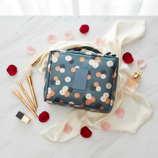 Floral Travel Bag Flat Lay