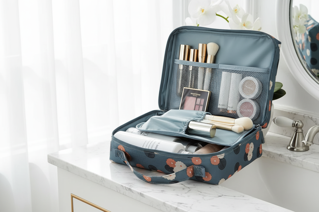 Floral Travel Makeup Bag