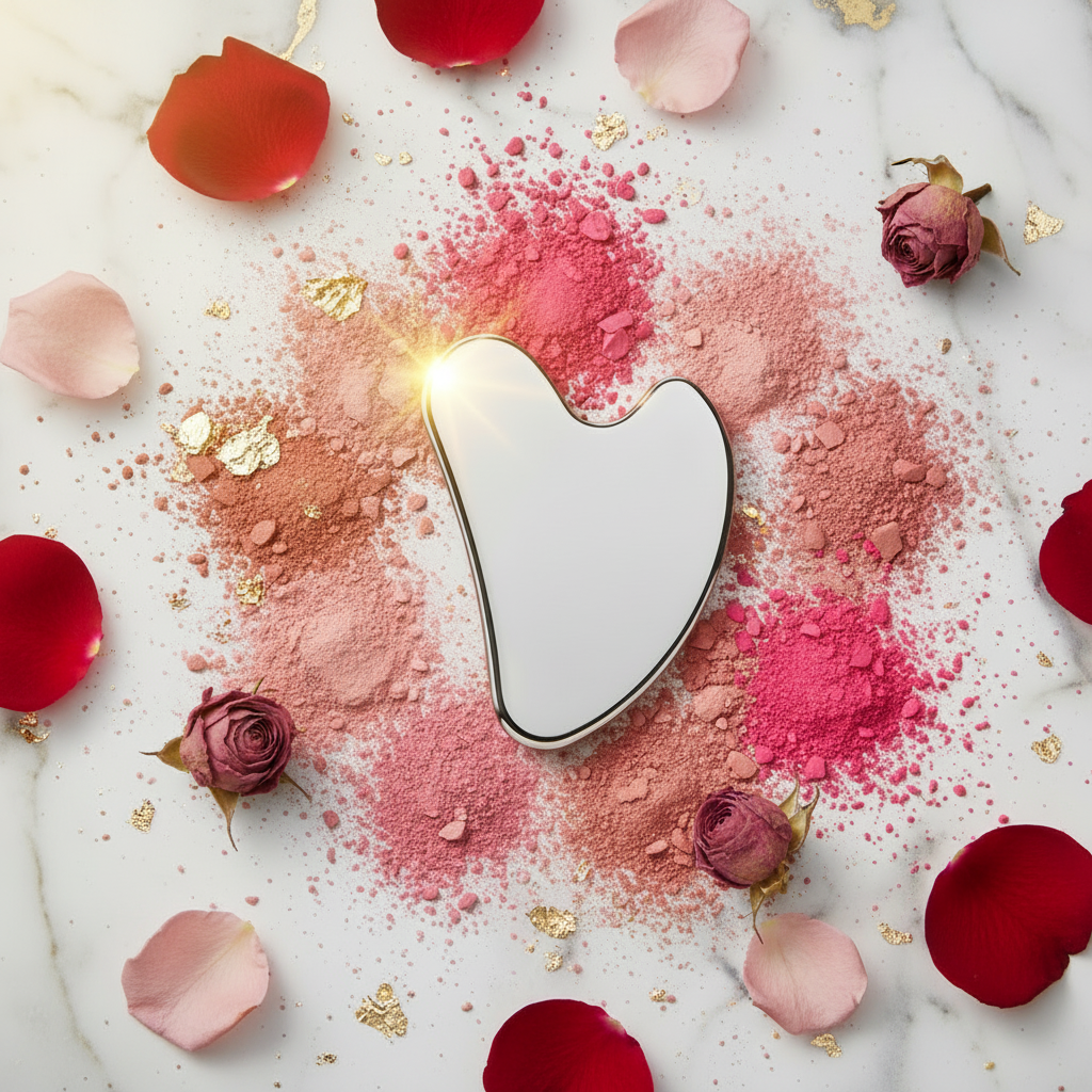 Gua Sha Rose Petals Gold Marble