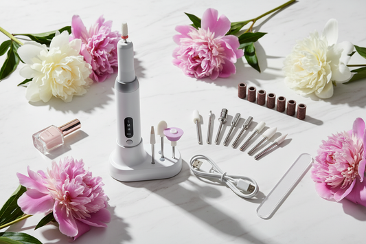 Nail Drill - Marble & Peonies