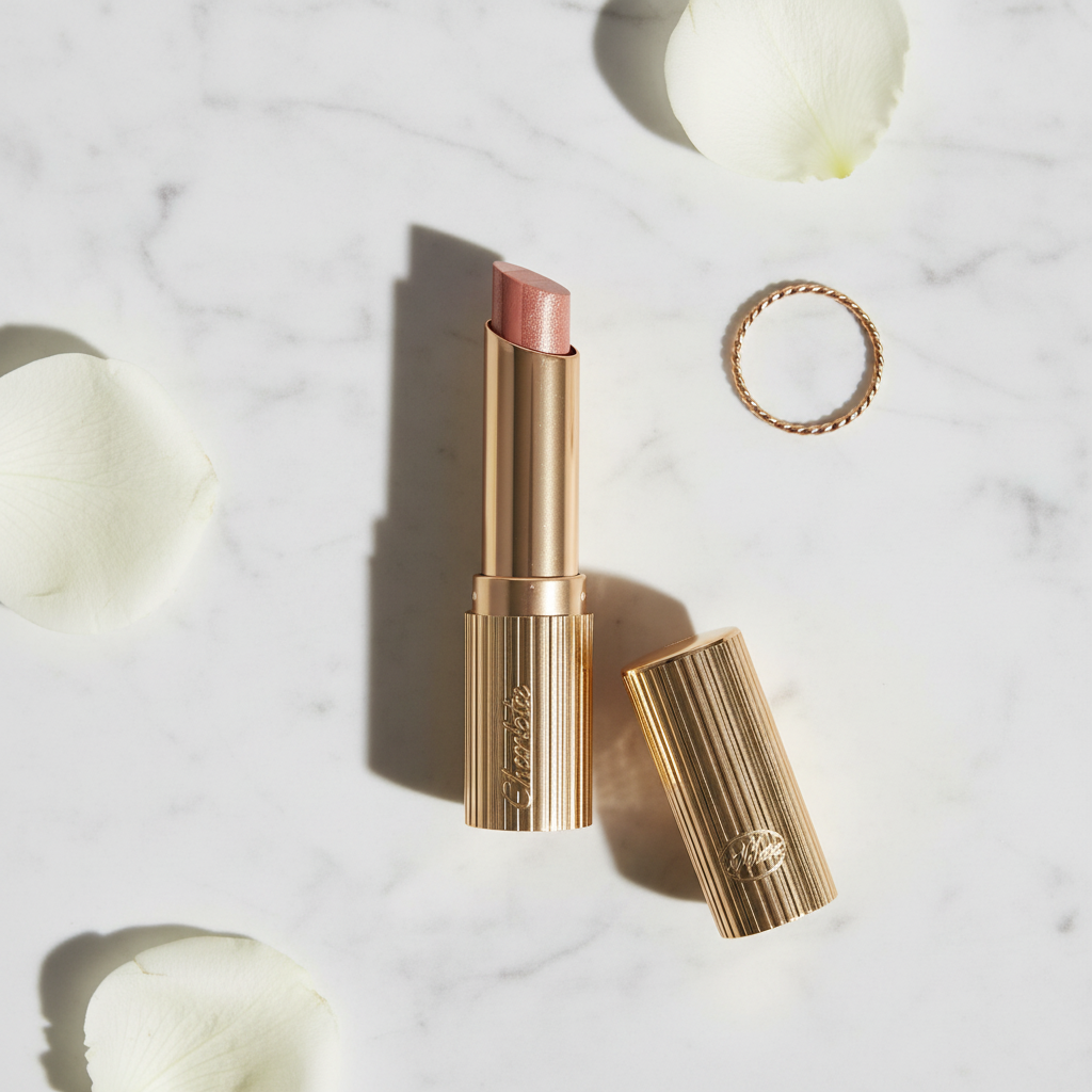 Nude Lipstick - Marble Flat Lay